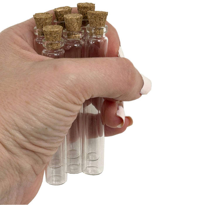 48 Pc Empty Refillable Glass Bottles Vials Jars 6ml Tube Cork Cap DIY Decoration