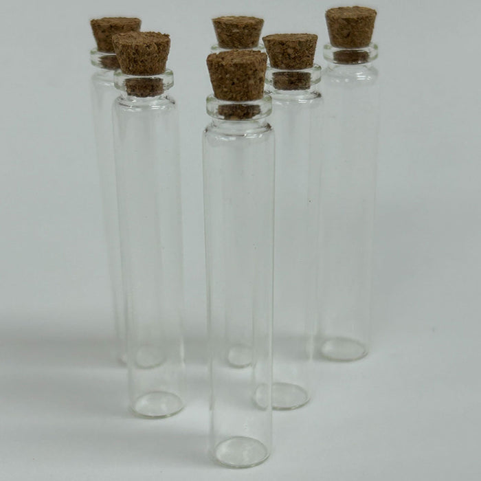 12 Clear Glass Jar Bottles Container Cork Caps Craft Reusable Vial Storage 6ml