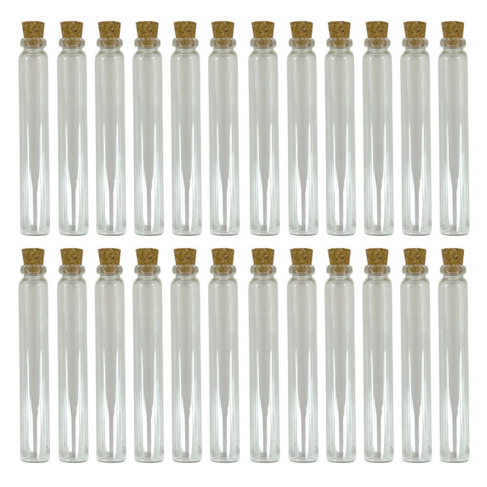 24pc 6ml Glass Tube Jar Cork Stoppers DIY Decoration Vials Cork Message Bottles