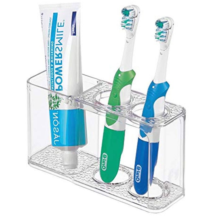 Clear Electric Toothbrush Holder Toothpaste Holder Bathroom Organizer Stand 3Slot