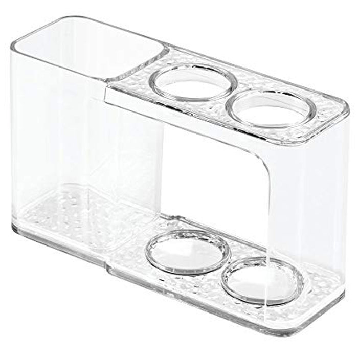2PC Acrylic Toothbrush Organizer Holder Toothpaste Clear 3 Slot Bathroom Vanity
