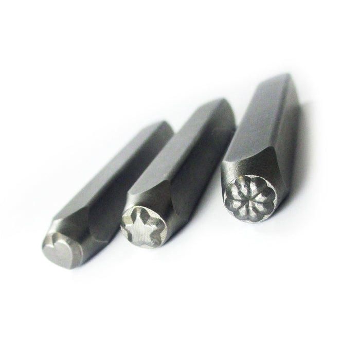 3 Pc Metal Punch Stamps Set 6mm Steel Arts Crafts Hand Punches Jewelry Stamp Kit