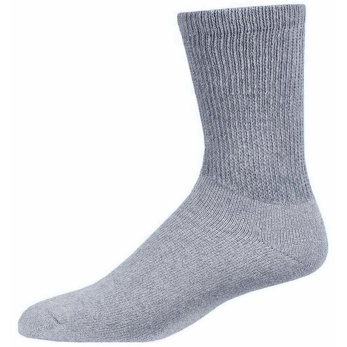 3pair Men Diabetic Crew Socks Non-Binding Top Seamless Breathable Soft Grey 9-11
