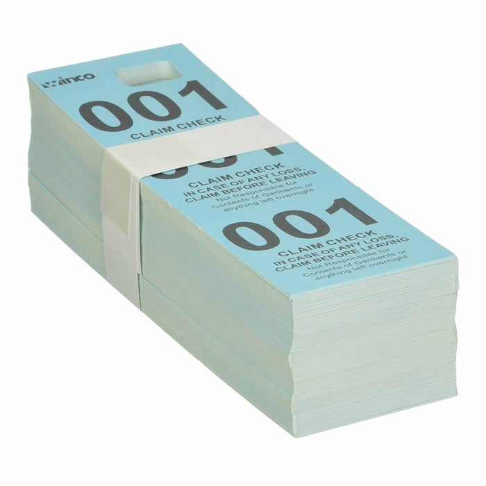 500 Blue Claim Checks Triplicate 3 Part Paper Coat Tickets Number Tags Hang Coat