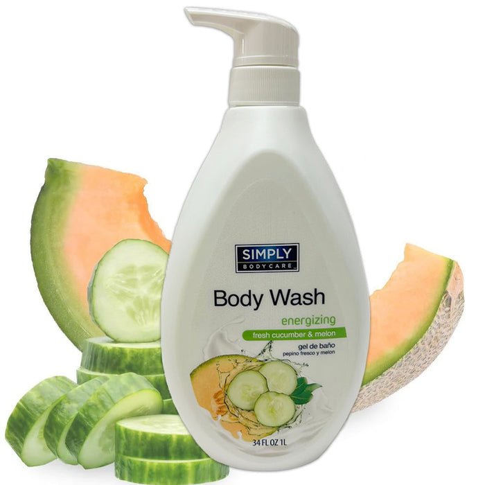 1 Body Wash Fresh Cucumber Melon Energizing Skin Shower Gel Soap Cleanser 34oz