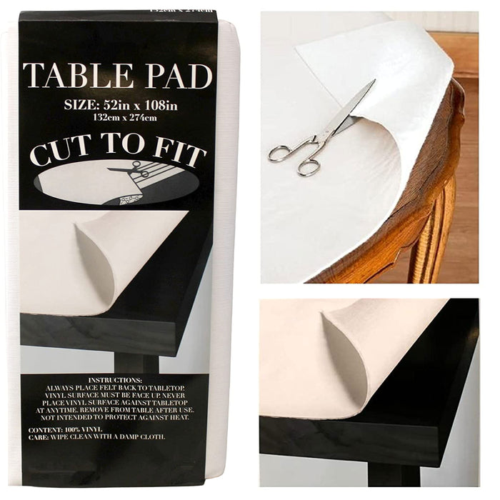 Heavy Duty Table Pad Protector Spill Resistant Cushioned Pads Cut Fit 52X108"