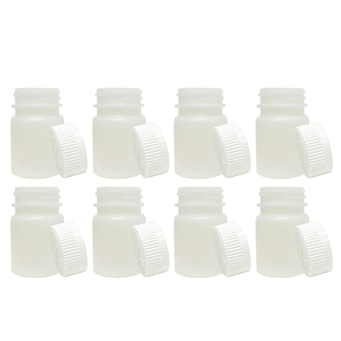 8 Plastic Pill Bottles Empty Container Medicine Vitamin Capsule Drug Case Clear