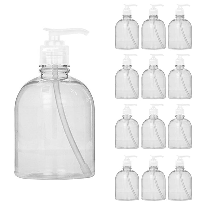 12 Liquid Soap Dispenser Pump Lotion Refillable Empty Bottle Plastic Jar 12 oz