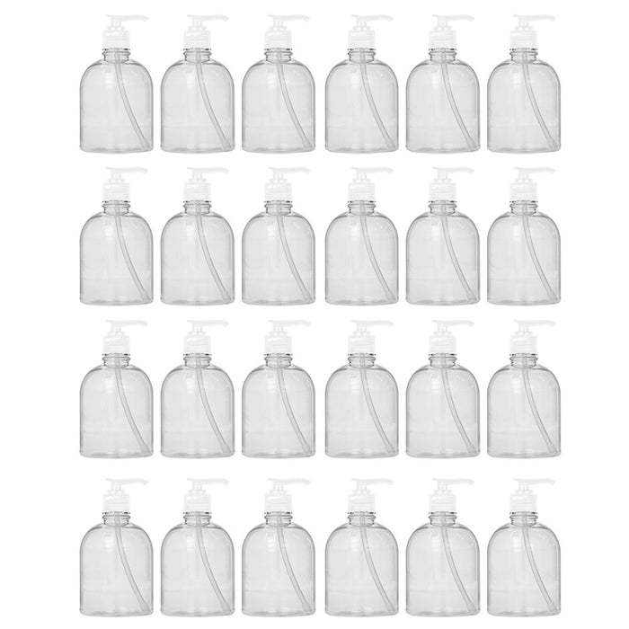 24 Pc Liquid Soap Dispenser Pump Lotion Refillable Empty Bottle Plastic Jar 12oz