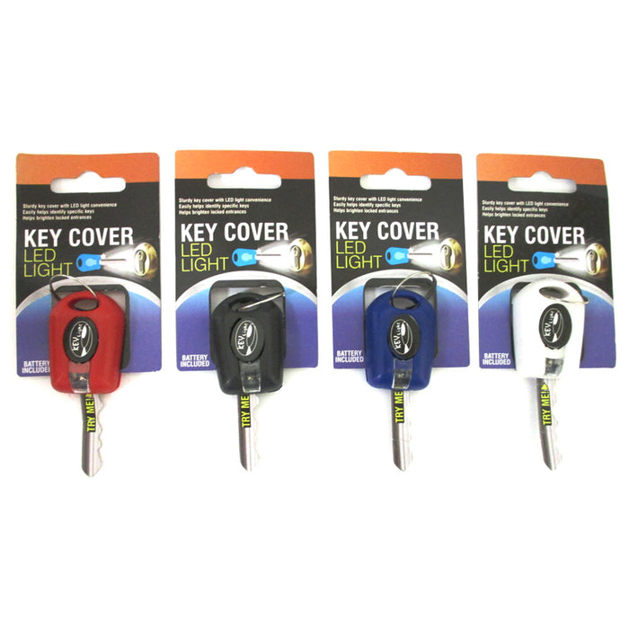 1 Key Cover LED Bright Light Keychain Torch Flashlight Keyring Case Cap New !