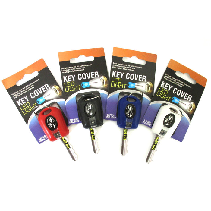 1 Key Cover LED Bright Light Keychain Torch Flashlight Keyring Case Cap New !