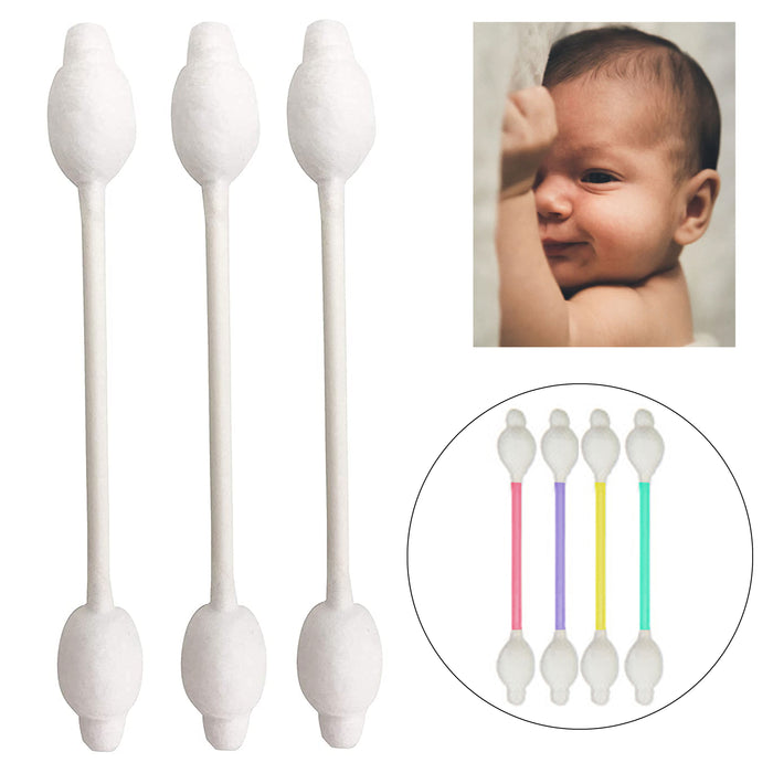 320 Ct Cotton Safety Swabs Double Tip Pure Makeup Applicator Baby Ear Cleaning