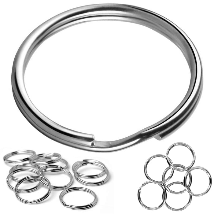 48 Metal Key Rings Split Heavy Duty Strong Keyrings Car Office Home Dog Tag 1"