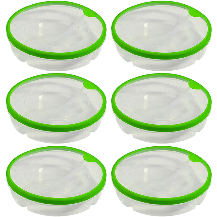 6 Sets Microwave Dish Food Meal Prep Storage Container 3 Section Divided Plate