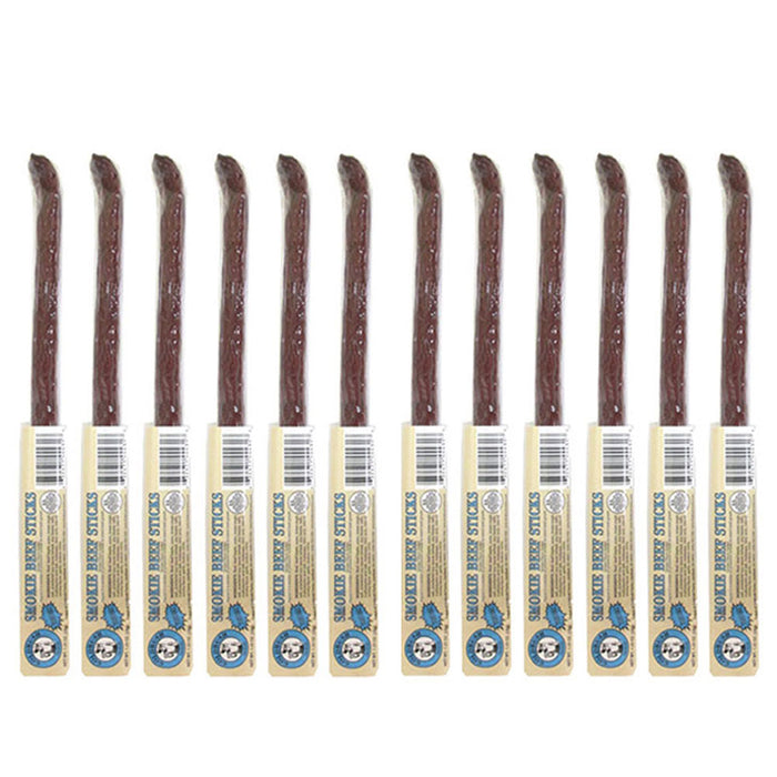12ct Jerky Snack Sticks Smoked Beef Teriyaki Flavors Meat Hunting Camping Hiking