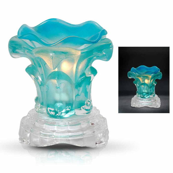 Electric Scented Oil Warmer Dimming Touch Lamp Glass Wax Burner Aroma Fragrance
