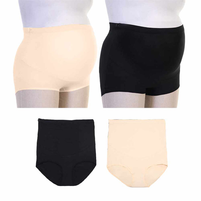 2 Pc Maternity Panties Over Belly Bump Underwear Pregnancy Tummy Support L/XL