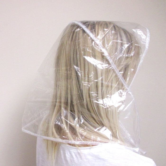 Visor Peak Rain Bonnet Reclosable Pouch Clear Plastic Cap Hair Dry Hat Fashion