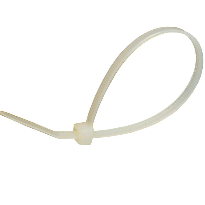 100 Pcs Zip Cable Ties Heavy Duty 8" 40 Pound Down Strap Wire Nylon Wrap White