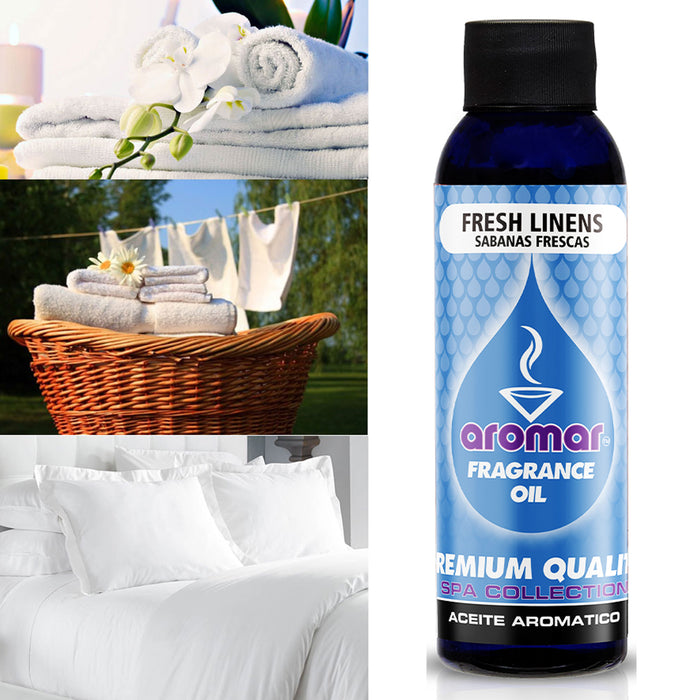 4 Pc Fresh Linens Premium Fragrance Oil Air Freshener Diffuse Aromatherapy 4 Oz