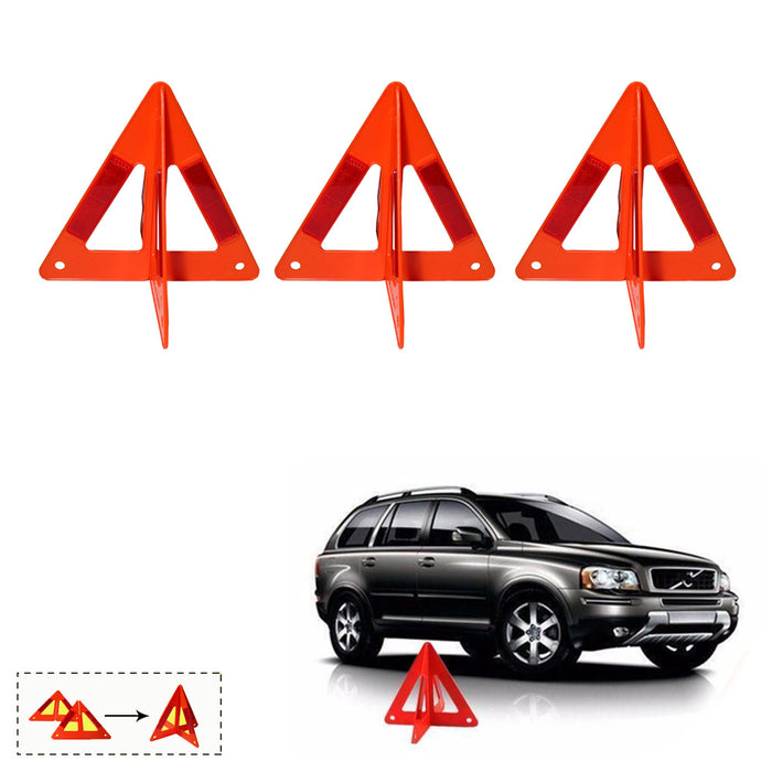 3X Emergency Warning Triangle Auto Car Breakdown Red Reflective Safety Road Sign