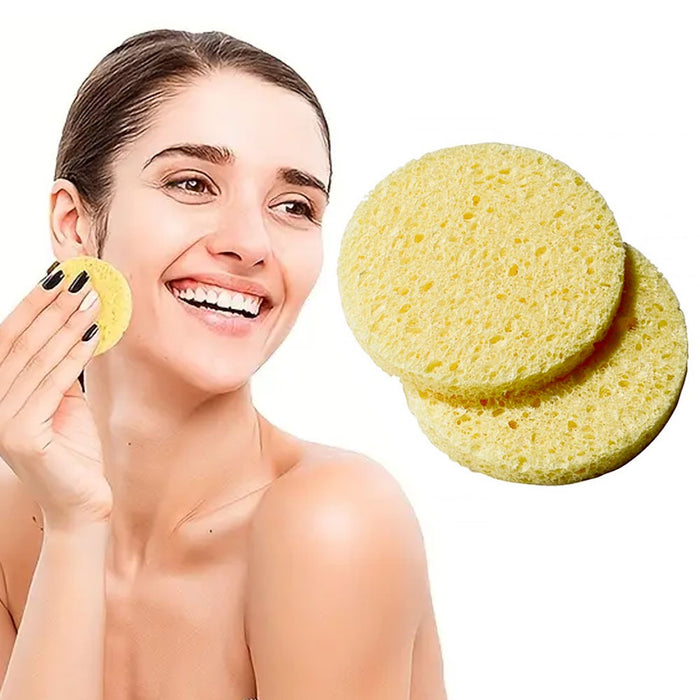 12 Pc Deep Facial Exfoliating Buff Cleansing Cellulose Sponges Gentle Scrub Pads