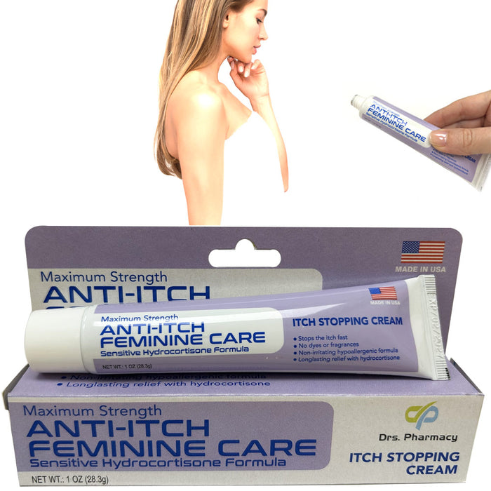 6pk Maximum Strength Feminine Anti Itch Cream Hydrocortisone Sensitive Women 1oz