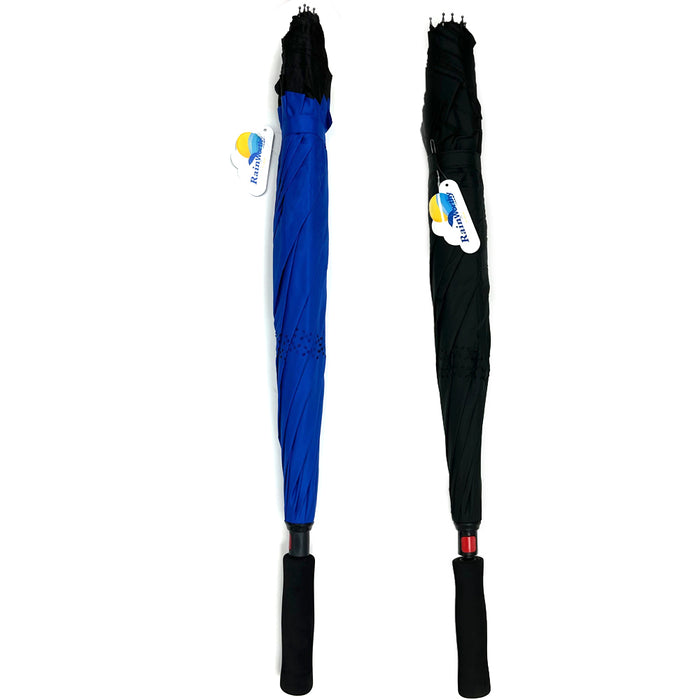 2 Inverted Umbrella 46" Self Stand Windproof Double Layer Canopy Travel Reverse