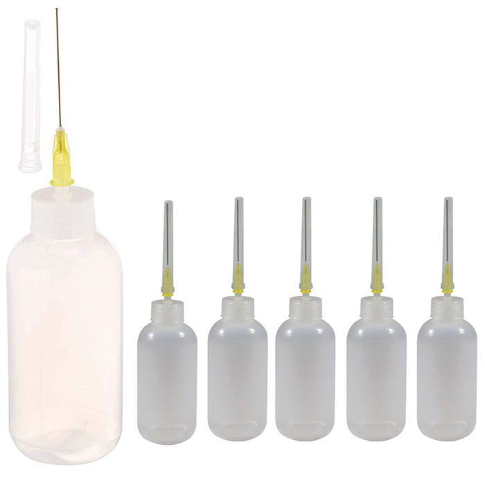 6 Needle Tip Bottle Liquid Flux Dispenser Oil Solvent Applicator Dropper 0.7 Oz