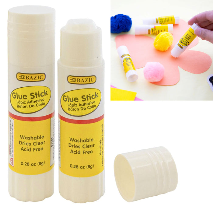 12 Pc All-Purpose School Glue Stick Disappearing Clear Washable Adhesive Crafts