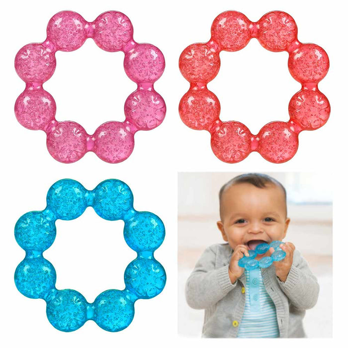 Baby Teething Ring Water-Filled Teether Toy BPA Free Chewing Gum Soother Infants 1 Piece