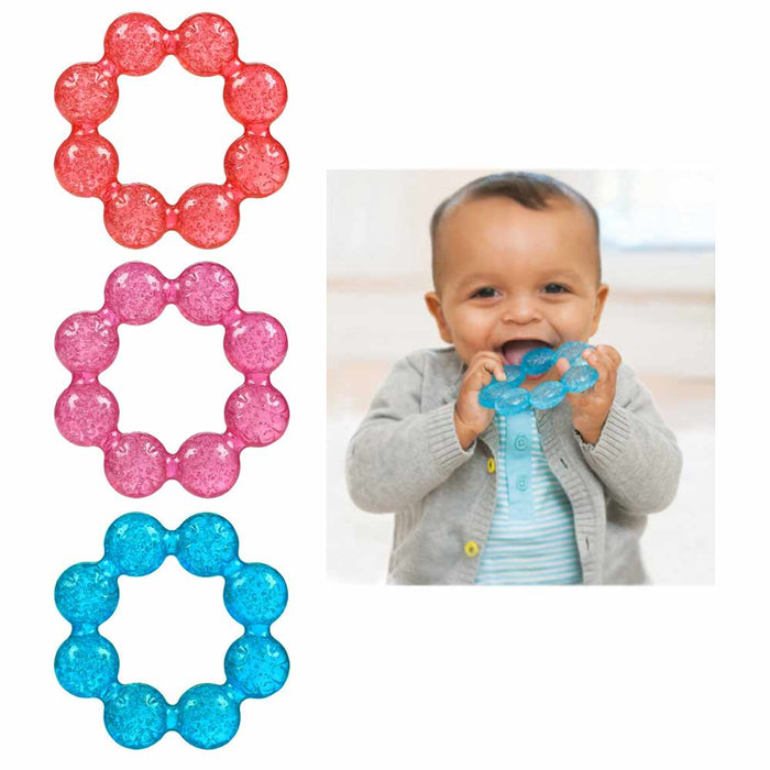 2 Pack Baby Teething Rings Water Filled Teether Toys BPA Free Cooling Gum Soothers