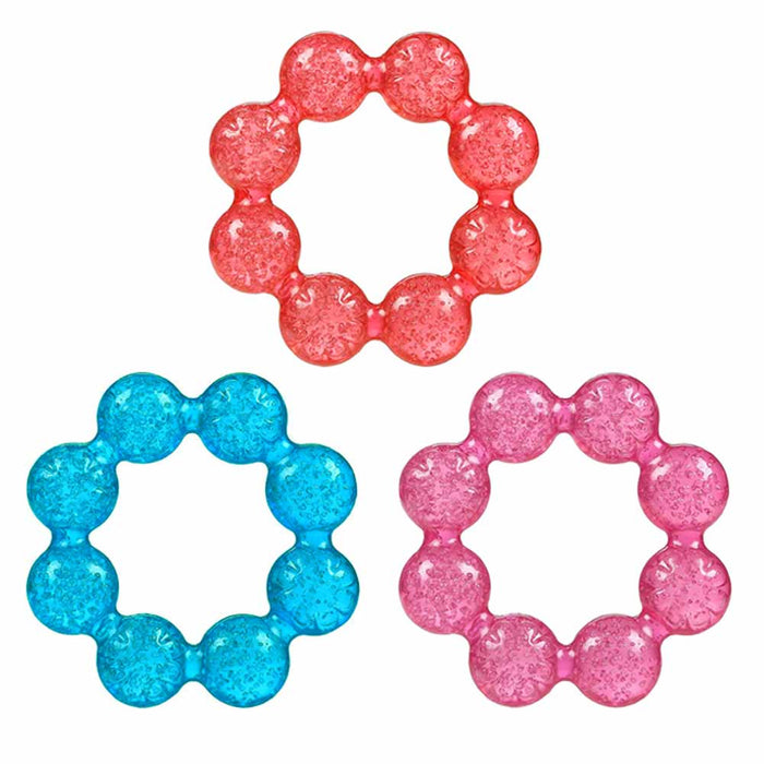 2 Pack Baby Teething Rings Water Filled Teether Toys BPA Free Cooling Gum Soothers