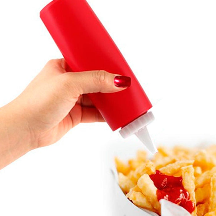 4 Condiment Squeeze Bottle Dispenser Salad Dressing Plastic 12oz Mustard Ketchup