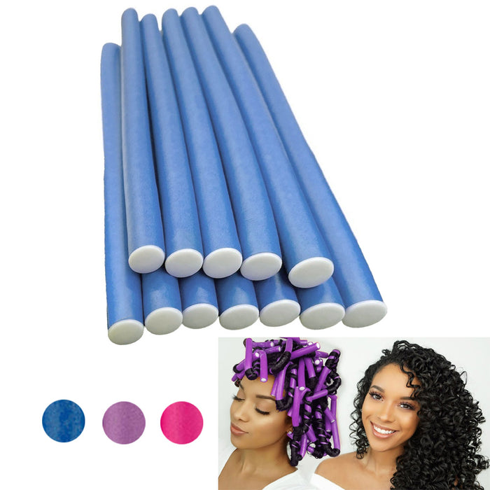 10pc Large Flexible Curl Hair Rollers Perm Rods Flexi Curlers Foam Bend Salon