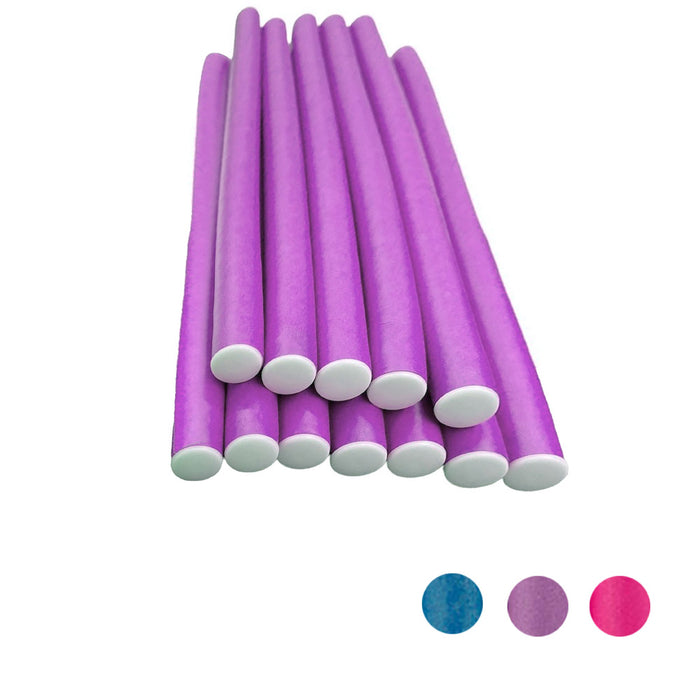 50 Heatless Flexible Hair Rollers Curlers 10" Soft Foam Flexi Twist Curling Rods