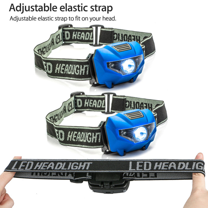 LED Headlamp Flashlight Camping Ride Running Head Torch Safety Battery Operated