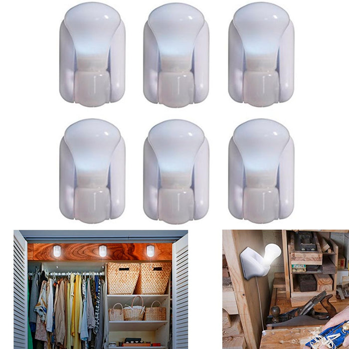 6 Pack LED Light Bulb Stick Up Cordless Battery Powered Portable Kids Night Lamp