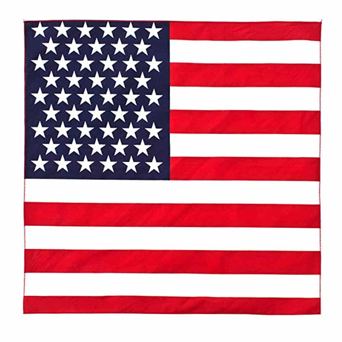 12 Pc Men Women Bandana American USA Flag Handkerchief Head Cover Cotton Scarf