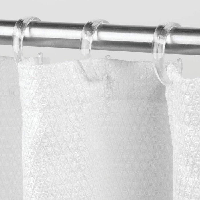 12 X Shower Curtain Rings Set Clear Plastic Hook Type C Shaped Rod Hooks Bath