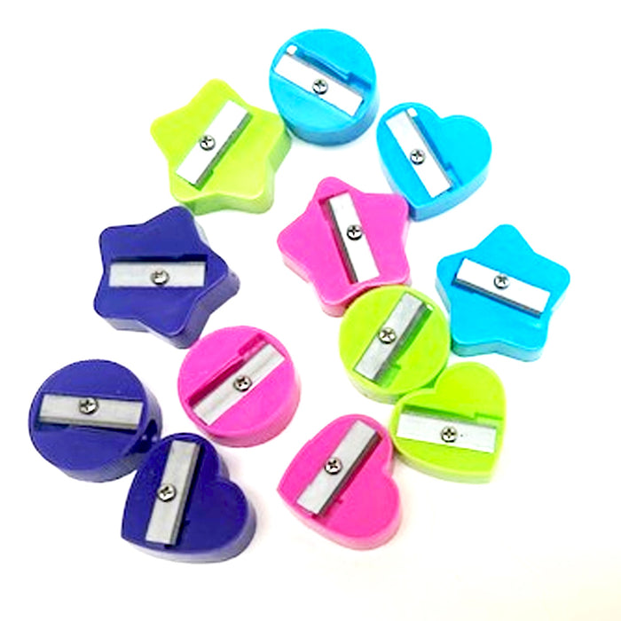 72 Pc Pencil Crayon Sharpener Manual Handheld Fun Shapes Colors School Supplies