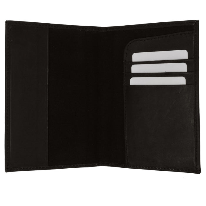 2 Pc Travel Genuine Leather Passport Holder Wallet Case Cards Money IDs Black