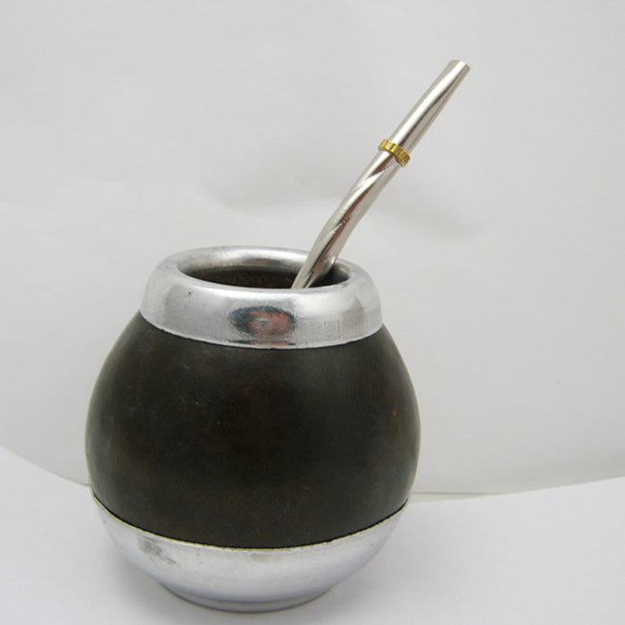 CLASSIC ARGENTINEAN MATE GOURD YERBA TEA CUP WITH STRAW BOMBILLA 1581 SHIPS FROM USA
