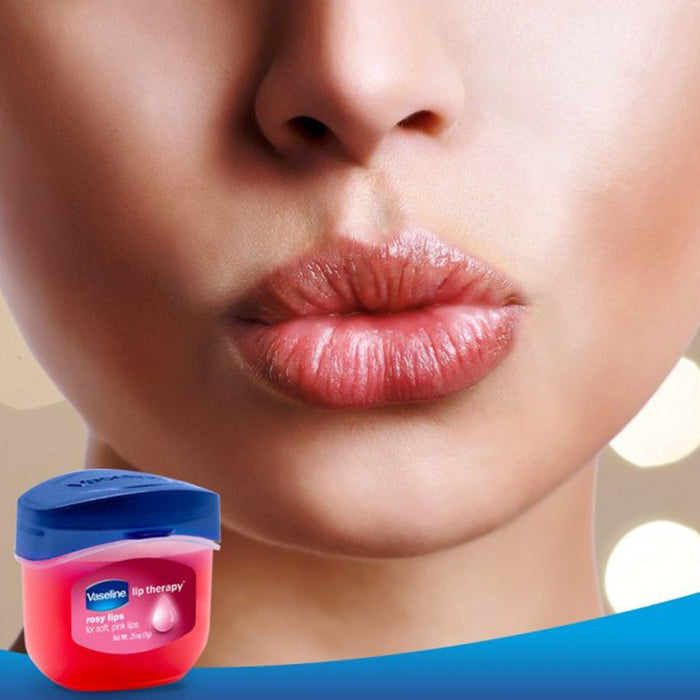 Vaseline Lip Therapy Rosy Flavor Dry Chapped .25 Oz Mini Jar Lip Balm Jelly Soft