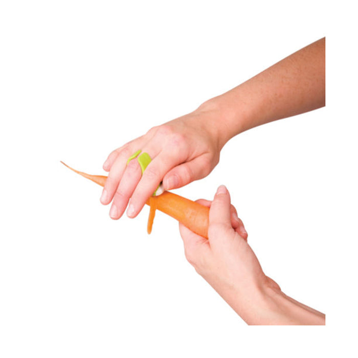2 Pack Hand Palm Peeler Stainless Steel Blades Finger Rubber Grip Kitchen Tool !