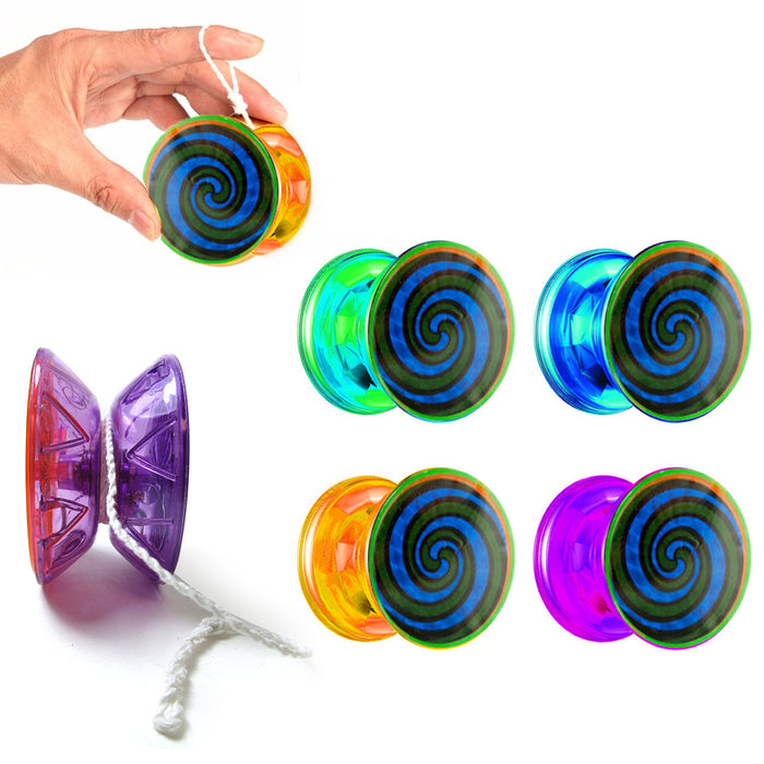 2 X Holographic Spiral YoYo Classic Yo Yo Spinning Toy Party Favor Children Game