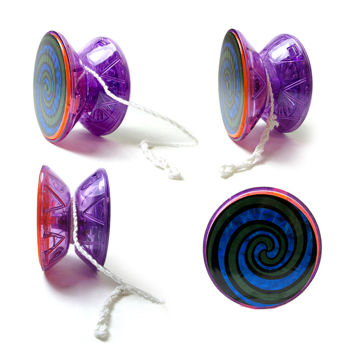 2 X Holographic Spiral YoYo Classic Yo Yo Spinning Toy Party Favor Children Game