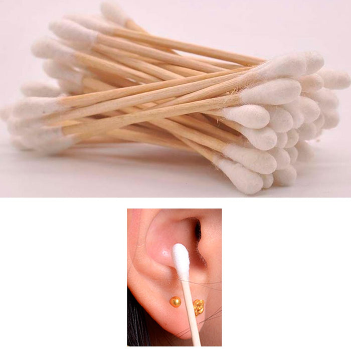 900 Ct Cotton Swabs Double Tipped Applicator Q Tip Safety Ear Wax Makeup Remover