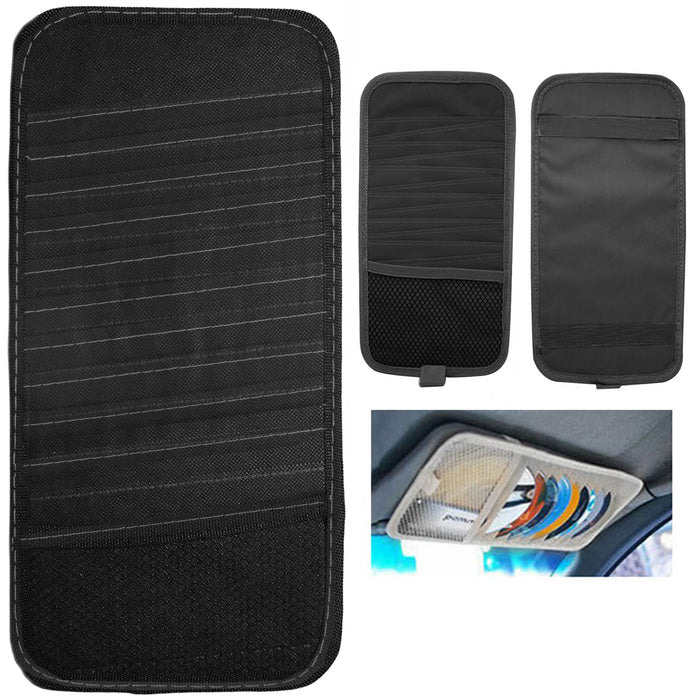 12 Disc Slot Storage Sun Visor CD DVD Holder Card Case Bag Auto Car Multi Pocket