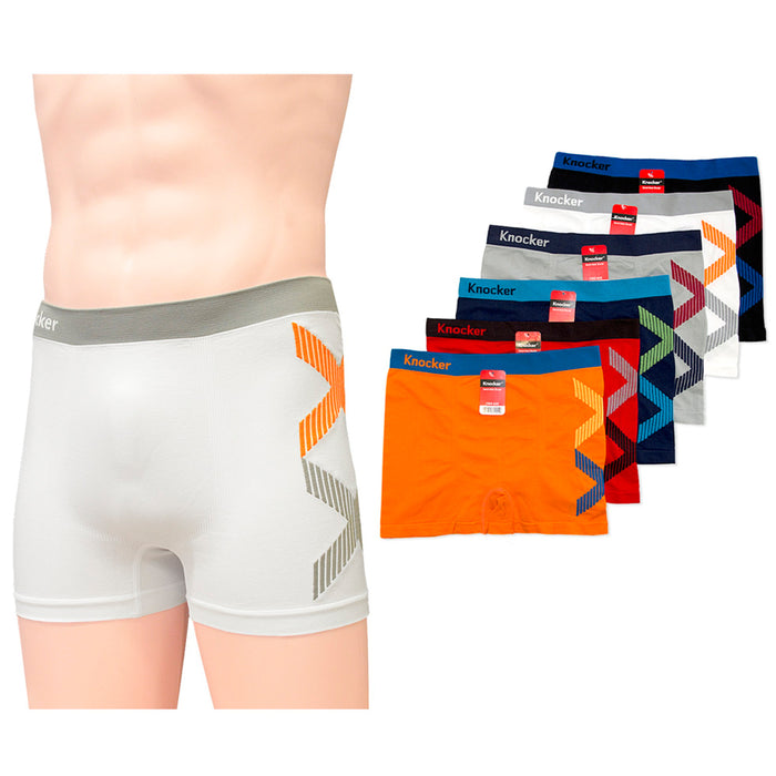 3 Mens Boxer Briefs Seamless Shorts Athletic Underwear Knocker Spandex One Size